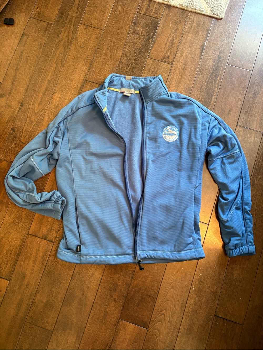 Light Blue Full-Zip Fleece Jacket with airmiles Chest Patch